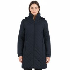 Female Model wearing the Women's Quilted Jacket Navy