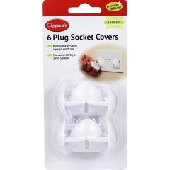 Clippasafe 6 pack plug socket covers for UK 3 pin electrical outlets