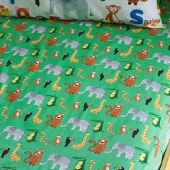 Catherine Lansfield Animal Magic fitted sheet in green with playful alphabet design for children’s bedrooms