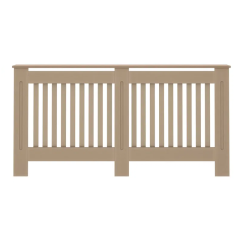 showing the Large Vertical Slated Radiator Cover Natural Finish 