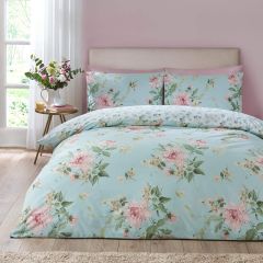 Catherine Lansfield Avery Floral reversible duvet cover set with button fastening