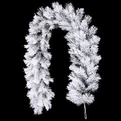 Luxury Snow Flocked Christmas Garland 2m with realistic snow-covered pine branches
