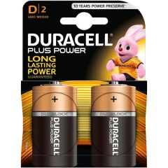 Duracell Plus Power D Alkaline Batteries – 2 Pack