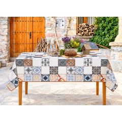 Moroccan tile PVC oil cloth tablecloth 140cm wide sold by the metre
