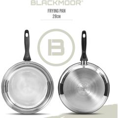 Blackmoor 28cm Stainless Steel Frying Pan with Cool Touch Handle – Induction Suitable