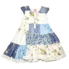 Girls Blue Patchwork Dress at Guineys Ireland