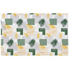 Tropical palm PVC oil cloth tablecloth 140cm wide sold by the metre