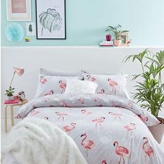 Flamingo Duvet Cover Set Grey By Catherine Lansfield at Guineys Ireland