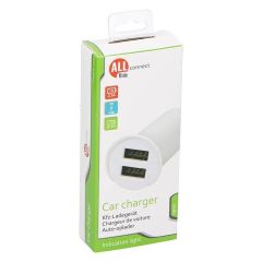 All Ride Dual USB Car Charger 2.1A – White