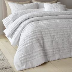 Lennon Stripe White Bedspread - 220x220cm  at Guineys Ireland
