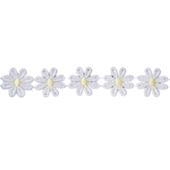 24mm Daisy Design Polyester Guipure - White/Lemon