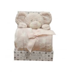 Teddy Bear & Blanket Pink Mouse 90x70cm at Guineys Ireland