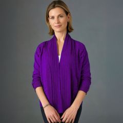 Women's Knitted Cardigan Shawl Purple