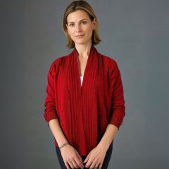 Women's Knitted Cardigan Shawl Red