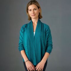 Women's Knitted Cardigan Shawl Teal