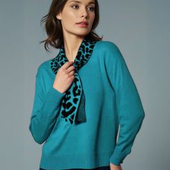 Women's Scarf Jumper Teal