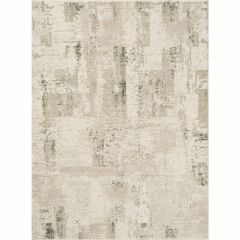 Magnifico abstract green and cream rug with a distressed contemporary pattern in neutral ivory, beige and soft sage green tones on a white background.
