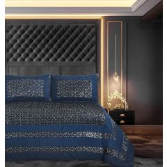 Sephora Navy Velvet Foil Patern Bedspread