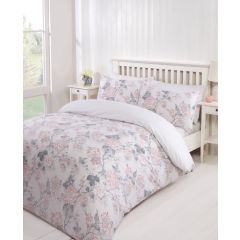 Fauna Floral Duvet Cover Set Grey & Pink at Guineys Ireland