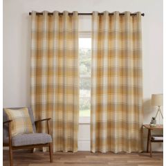 Kelso Readymade Eyelet Curtain Pair Ochre