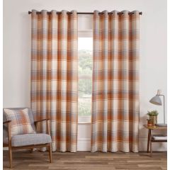 Kelso Readymade Eyelet Curtain Pair Terracotta
