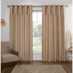 Metallic Sprinkle Readymade Eyelet Curtains Champagne at Guineys Ireland