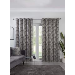 Remi Readymade Eyelet Curtain Pair Silver at Guineys Ireland