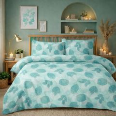 Almeria Blue Leaf Duvet Cover Set