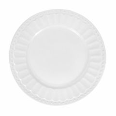 White Fluted Dinner Plate 26cm Stoneware