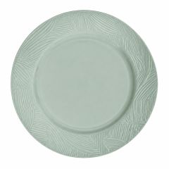 Stoneware Dinner Plate Green Embossed 26.8cm