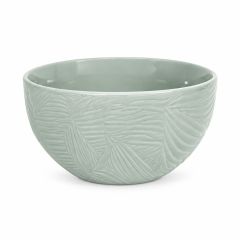Stoneware Bowl Embossed Green 14cm
