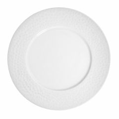 White Rim Shape Dinner Plate With Hammered Finish 26.8cm
