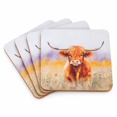 Highland Cow Coasters - Pack of 4