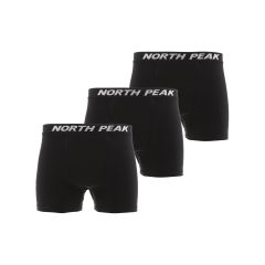 showing the Mens 3 Pack North Peak Boxers Black