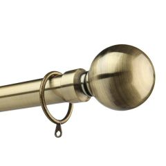 Metal Curtain Pole  Black Ball 160 - 300cm