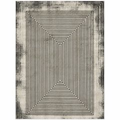 Black and White Geometric Rug Alvita 