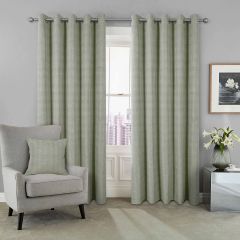 Showing the Arlo Green Lined Eyelet Curtains