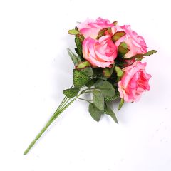 Artificial Flowers Rose Bush Pink