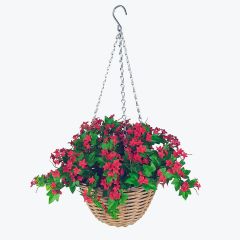 Artificial Hanging Basket Flower Arrangement Star Flower Pink