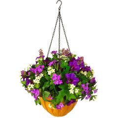 Artificial Hanging Pot Flower Arrangement Petunia Col. 29