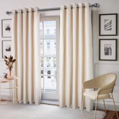 Aura Lined Eyelet Curtains Cream at Guineys Ireland