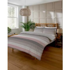 Azure Stripe Duvet Cover Set Grey & Pink at Guineys Ireland