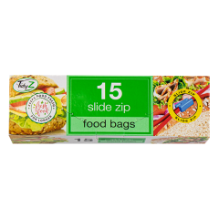 Food Bags Slide Zip 15 Pack