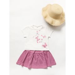 Kids Summer Hat & Dress Butterfly Pink