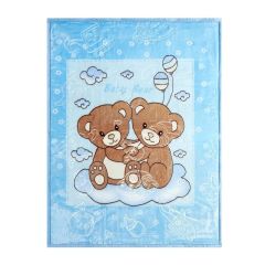 showing the Kids Blanket Teddy Friends Blue