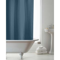 PEVA Shower Curtain Navy with Rings