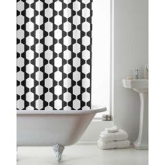 Shower Curtain Retro Mono 180x180cm