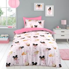 Kids Soft Touch Duvet Cover Set Single Ballerinas