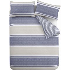 Banded Stripe Blue Duvet Cover Set by Catherine Lansfield at Guineys Ireland