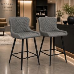 Bar Stool Pair Grey